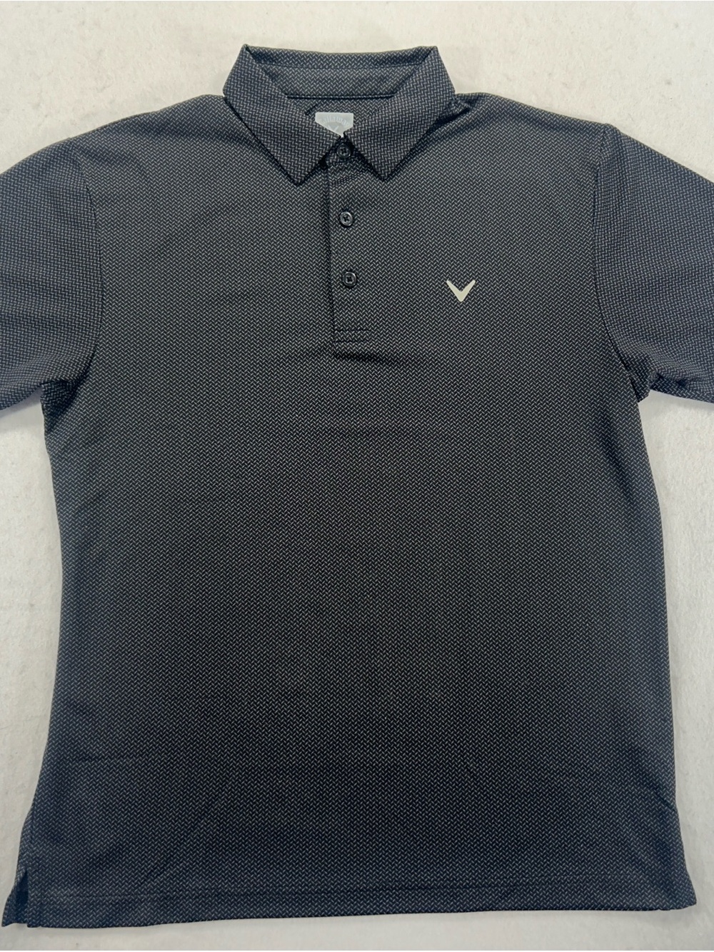 Callaway Men's M Opti-Dri Golf Polo Black Gray Geometric Performance Shirt